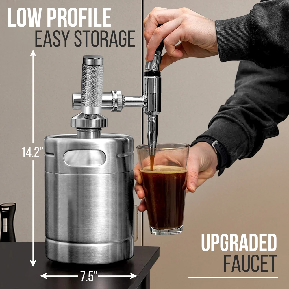 Nitro Cold Brew Coffee Maker - Keeps Coffee Cold - Stainless Steel - Image 6