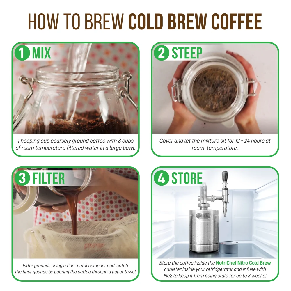 Nitro Cold Brew Coffee Maker - Keeps Coffee Cold - Stainless Steel - Image 8