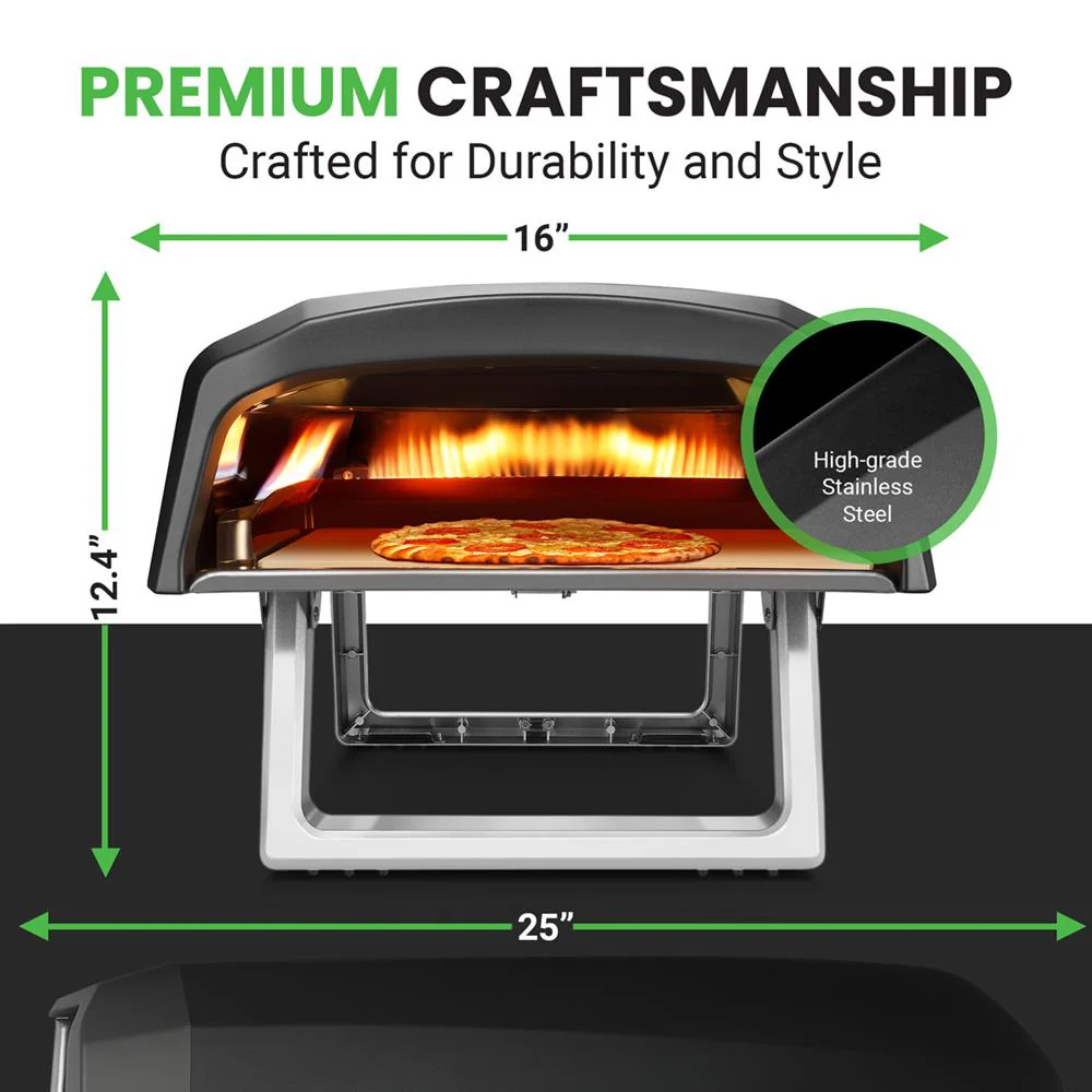 Portable Gas Pizza Oven - 12" Pizza in 60s, Stainless Steel, Easy Setup - Image 5