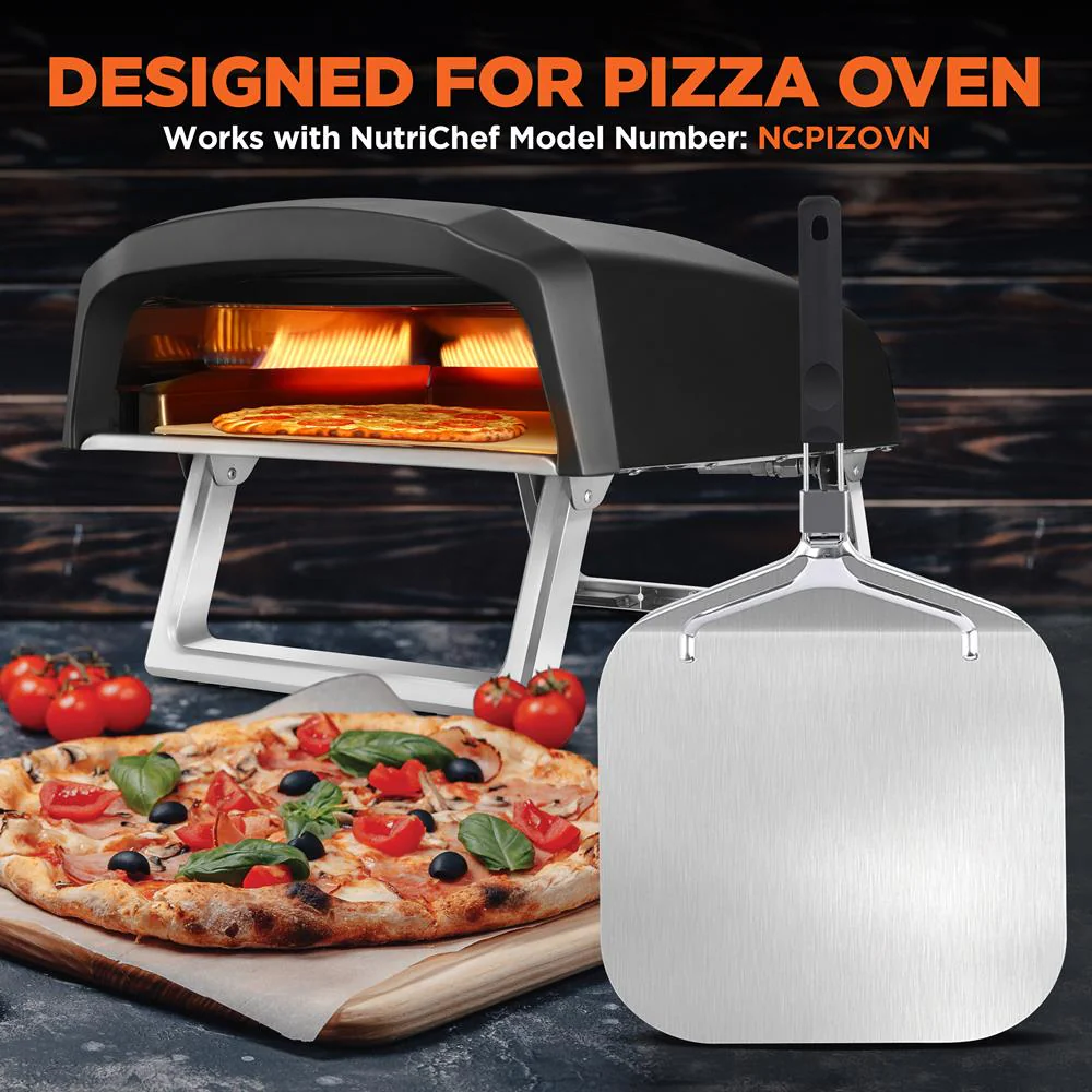 Nonstick Pizza Peel, Foldable Aluminum Base, Stainless Steel Handle - Image 3