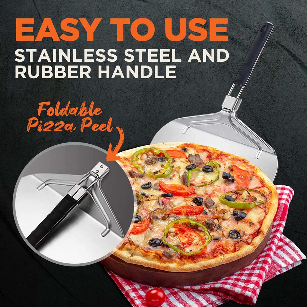 Nonstick Pizza Peel, Foldable Aluminum Base, Stainless Steel Handle - Image 4