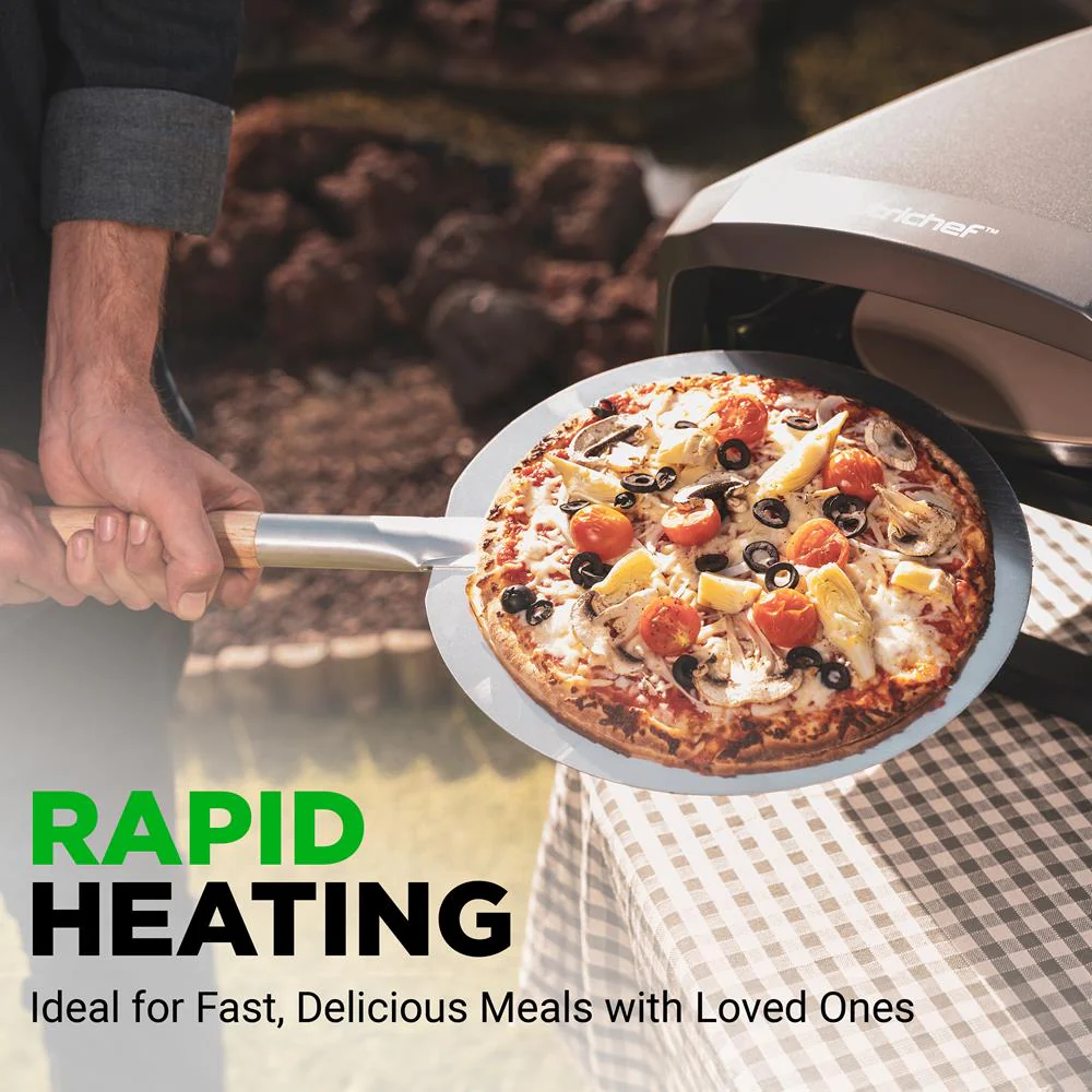 Outdoor Pizza Oven - 1-Min Cook - Rotating Stone - Carbon Steel - Image 6