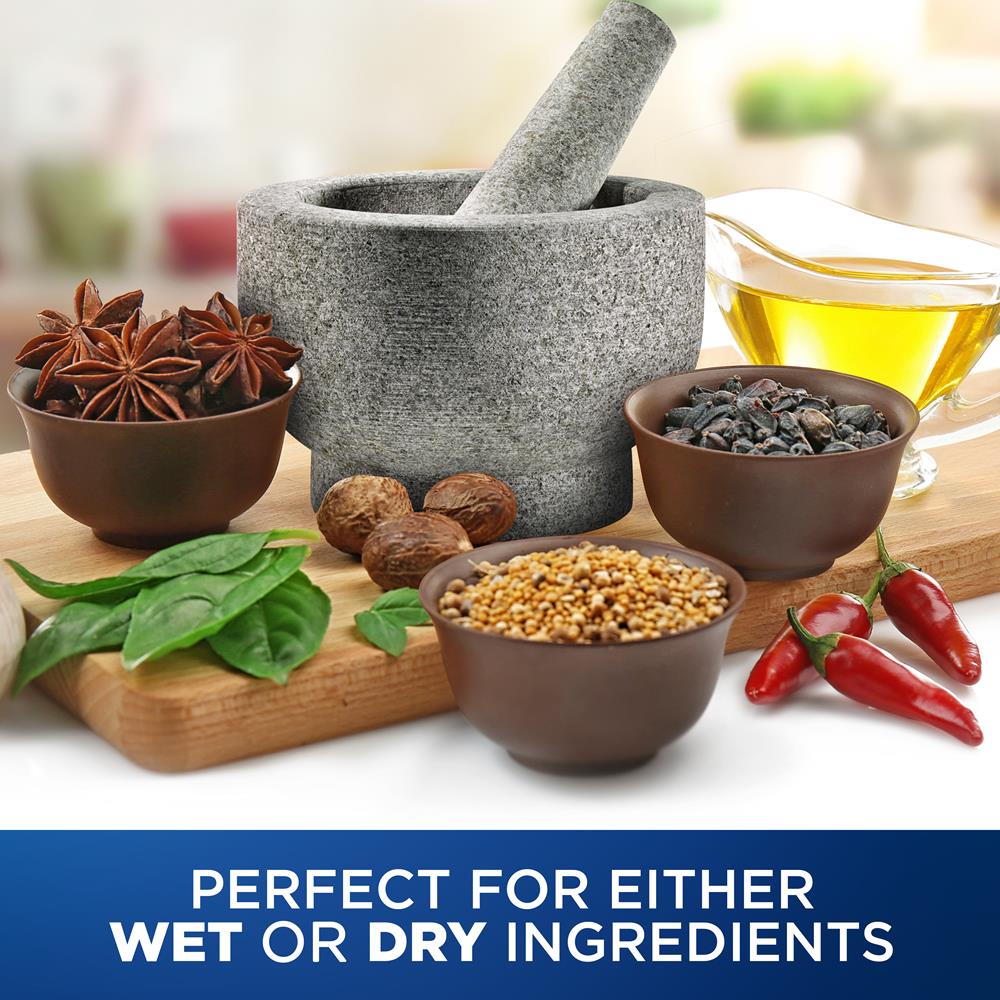 6'' Original Mortar And Pestle Set - Heavy Duty Unpolished Granite, 2 Cups Capacity - Image 5