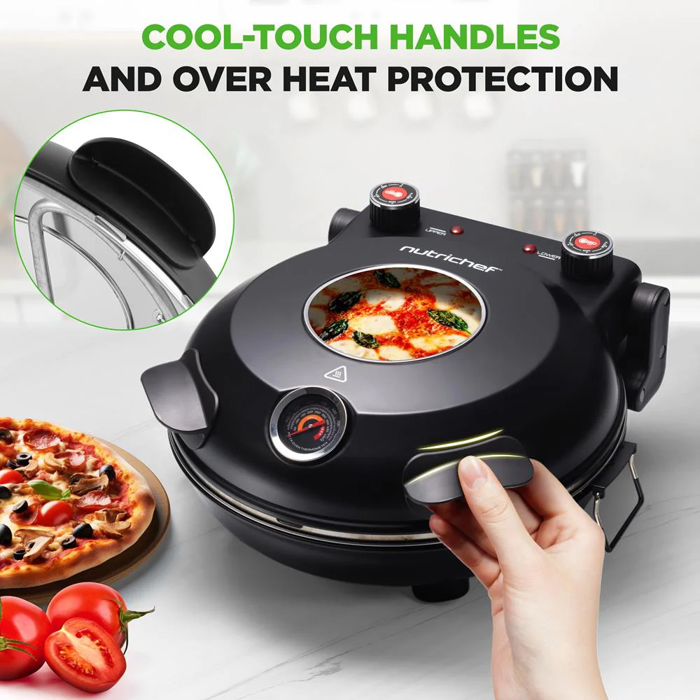 Electric Pizza Oven 12" Precise Cooking Non-Stick Stone - Image 3