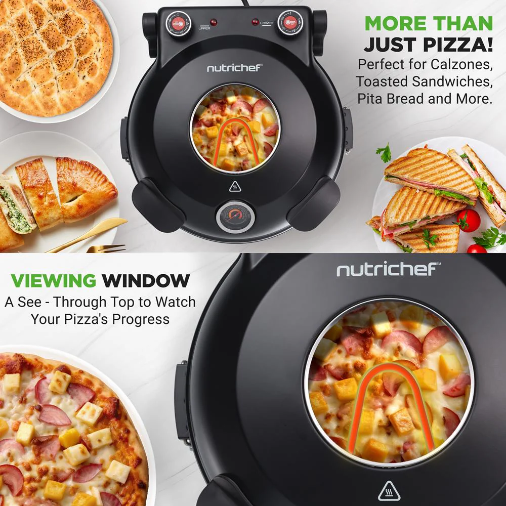 Electric Pizza Oven 12" Precise Cooking Non-Stick Stone - Image 4