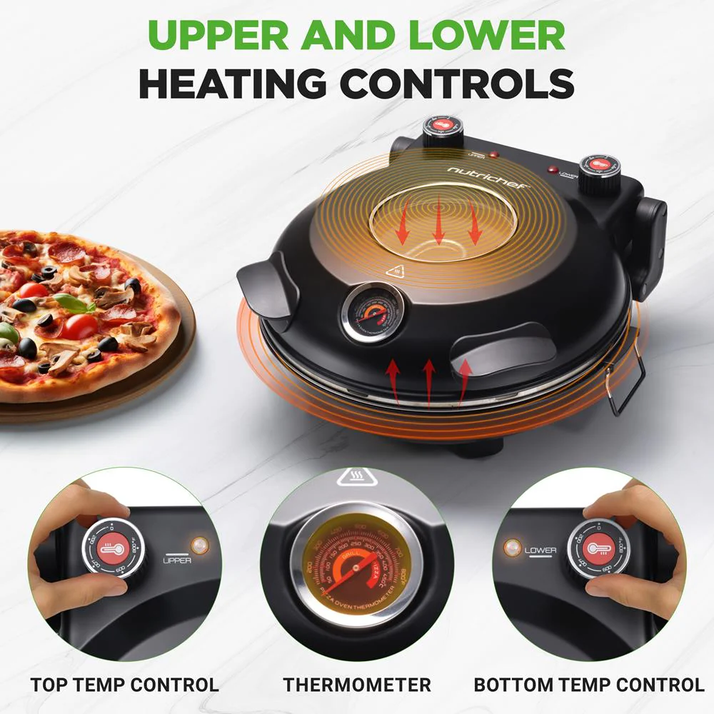 Electric Pizza Oven 12" Precise Cooking Non-Stick Stone - Image 5