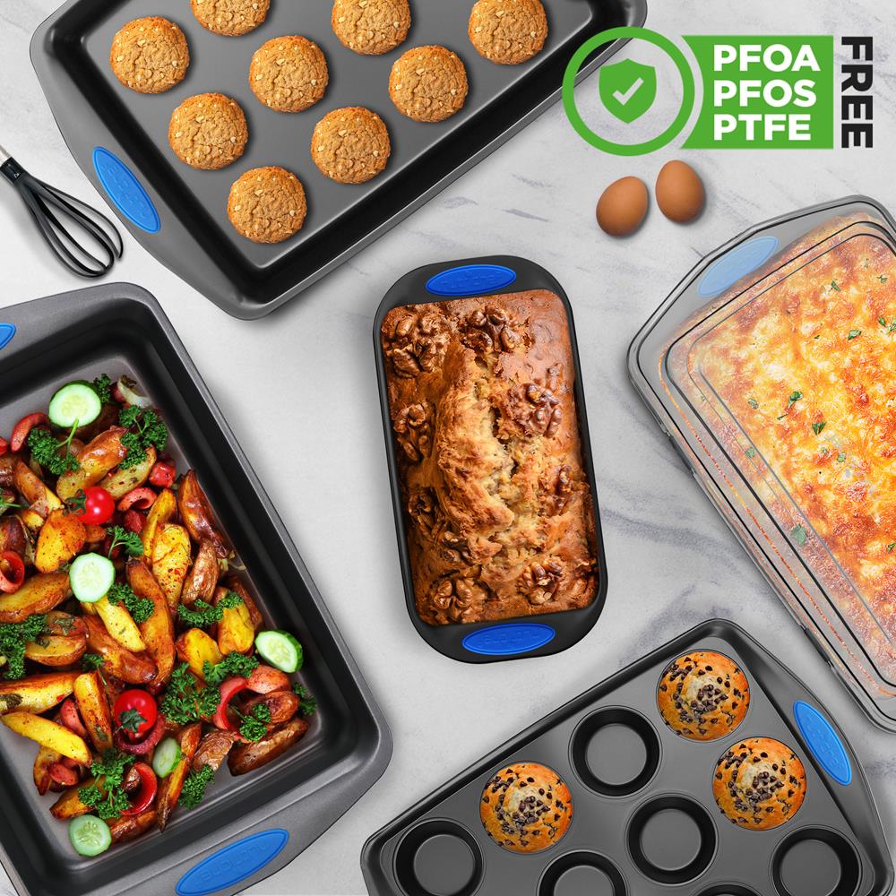 Nonstick Bakeware Set 6-Piece Easy Clean Carbon Steel Gray - Image 4