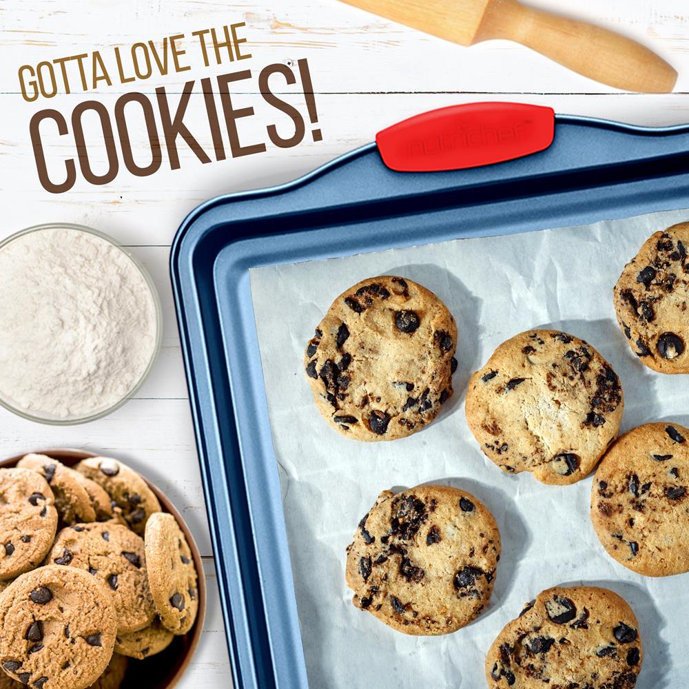 3-Piece Nonstick Cookie Sheets Set, Carbon Steel, Blue - Image 6