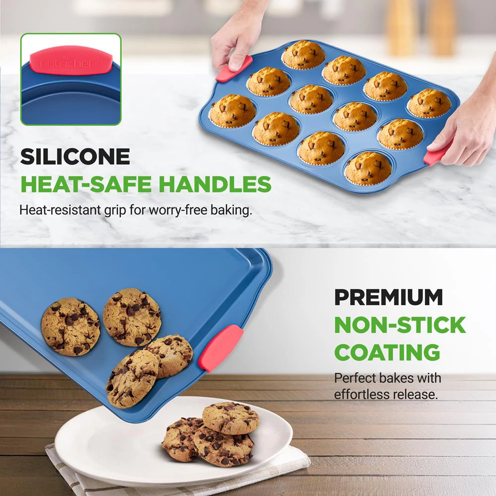 6-Piece Nonstick Bakeware Set, Easy Release Carbon Steel, Blue Coating - Image 6