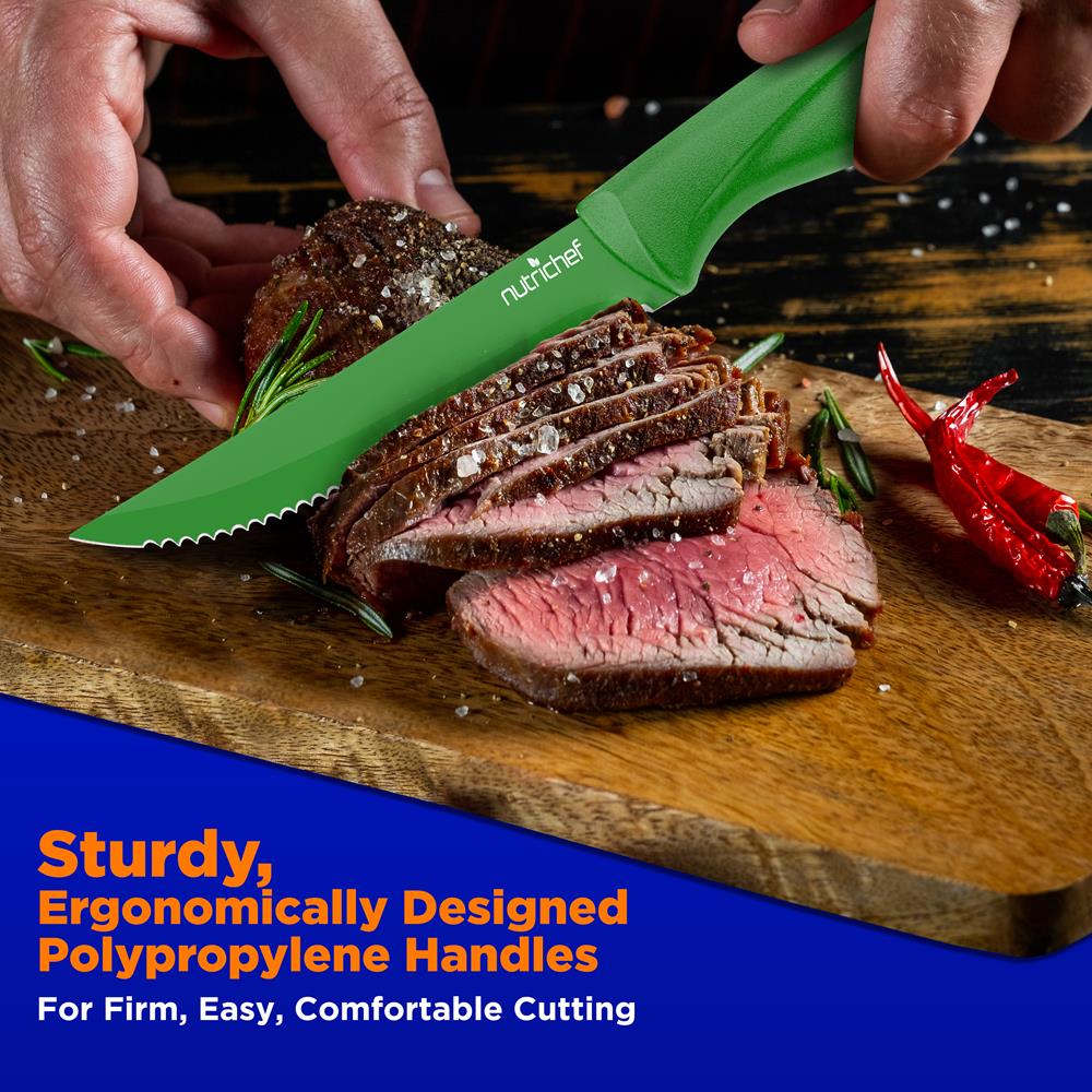 8-Piece Steak Knife Set - Long-Lasting Sharpness - Stainless Steel Blades - Image 3