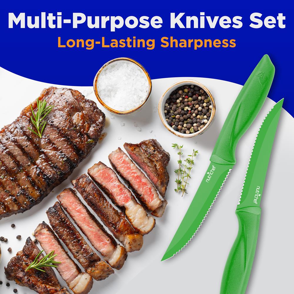 8-Piece Steak Knife Set - Long-Lasting Sharpness - Stainless Steel Blades - Image 5