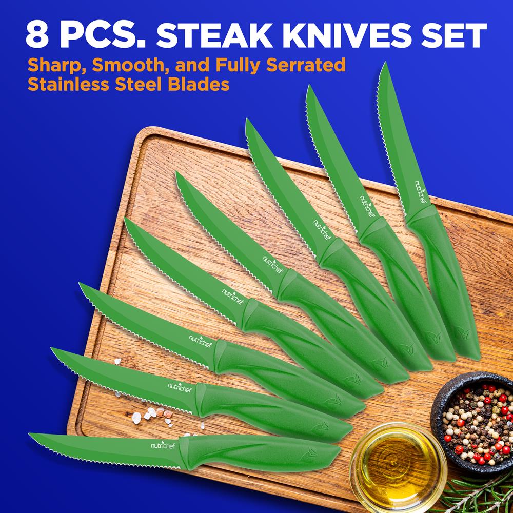 8-Piece Steak Knife Set - Long-Lasting Sharpness - Stainless Steel Blades - Image 6