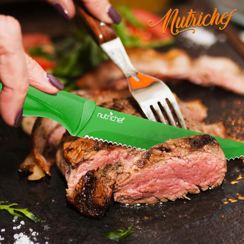8-Piece Steak Knife Set - Long-Lasting Sharpness - Stainless Steel Blades - Image 7