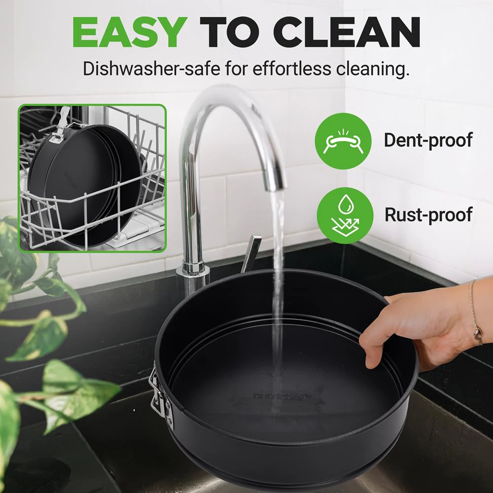 9" Nonstick Springform Cake Pan, Easy Release, Carbon Steel, Black - Image 4