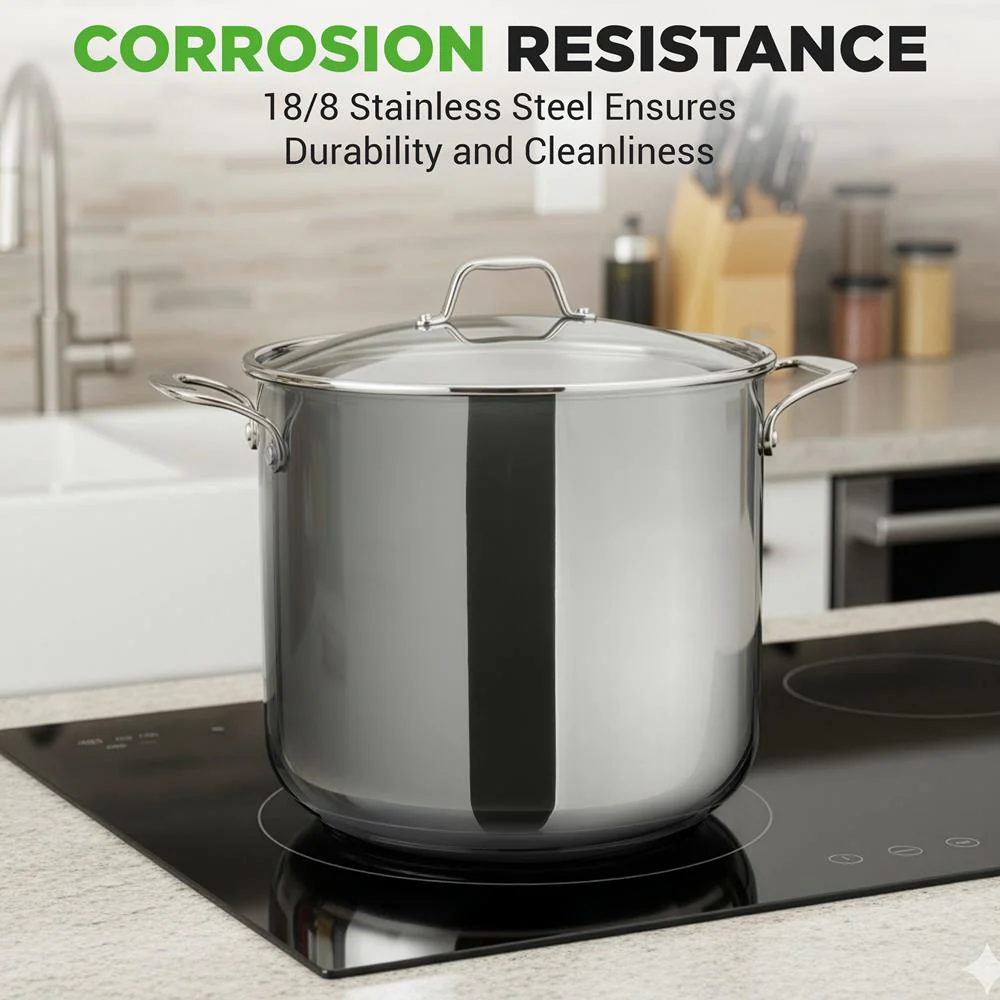 19-Quart Stainless Steel Stockpot, Induction-Compatible, See-Through Lid - Image 6