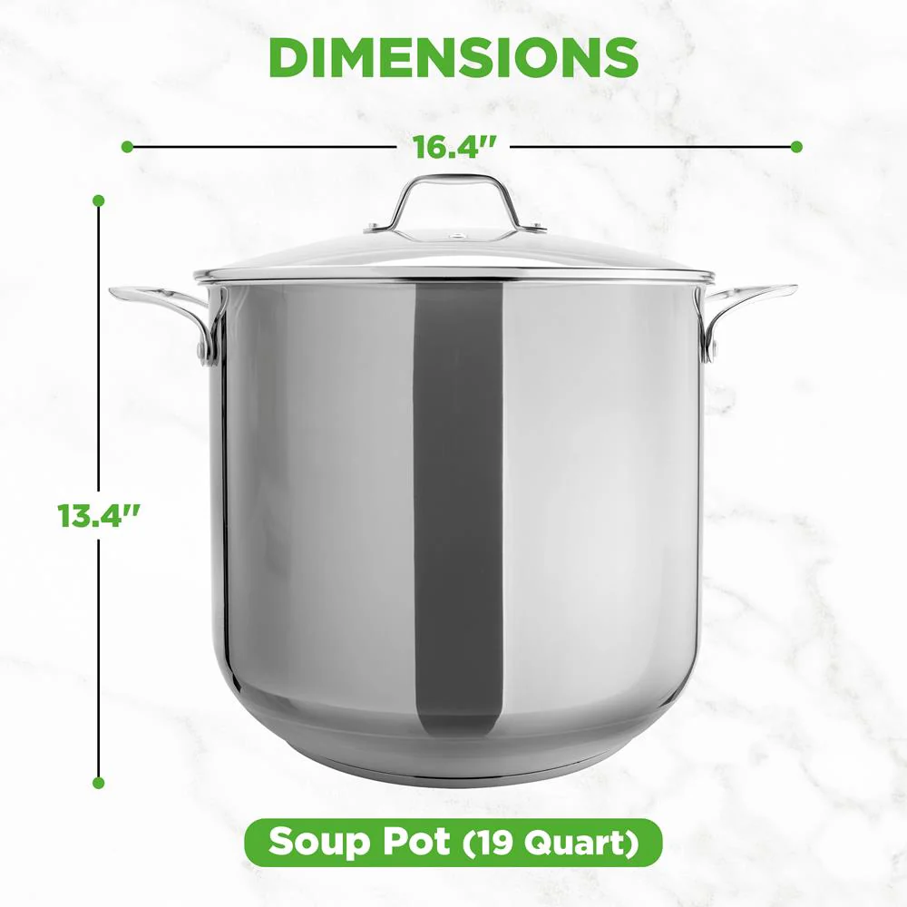 19-Quart Stainless Steel Stockpot, Induction-Compatible, See-Through Lid - Image 7