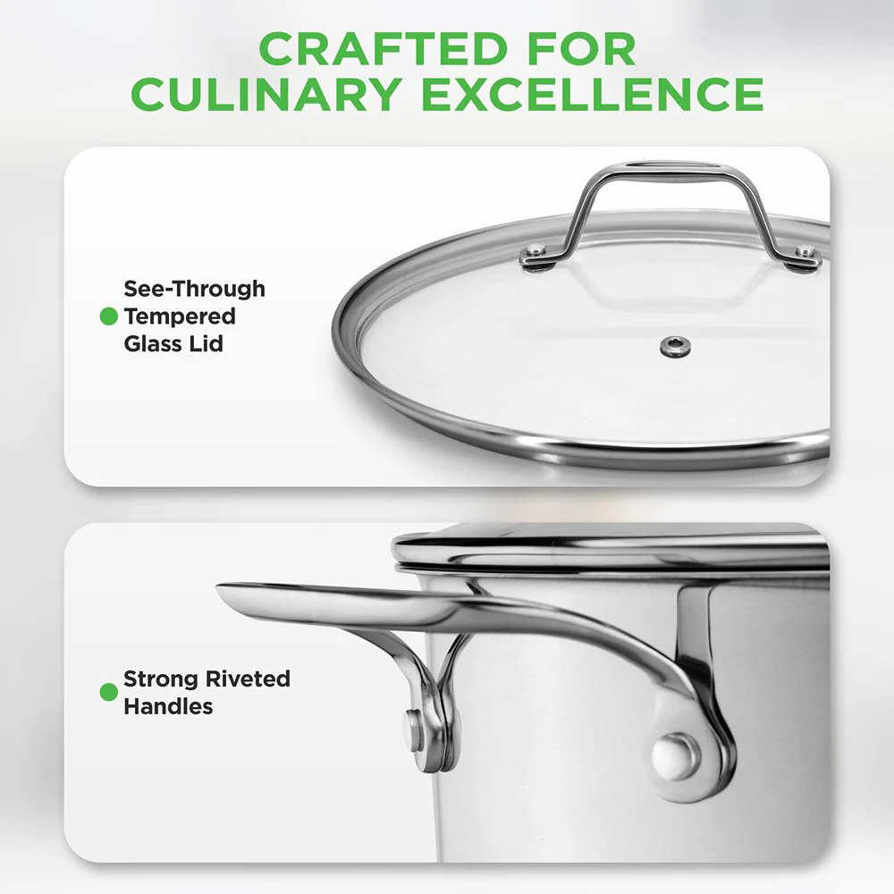 6-Quart Stockpot, Even Heat, Stainless Steel, See-Through Lid - Image 6