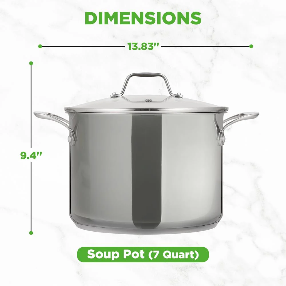 8-Quart Stock Pot, Even Heat, Stainless Steel, See-Through Lid - Image 7