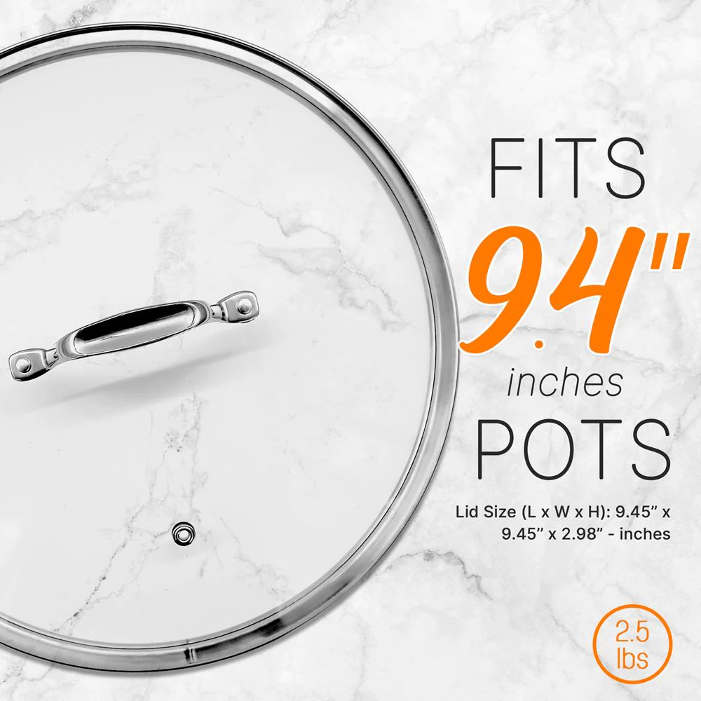 Cookware Stockpot Lid - See-Through Tempered Glass Lids (Works With Models: Ncsp8, Ncsp6) - Image 3