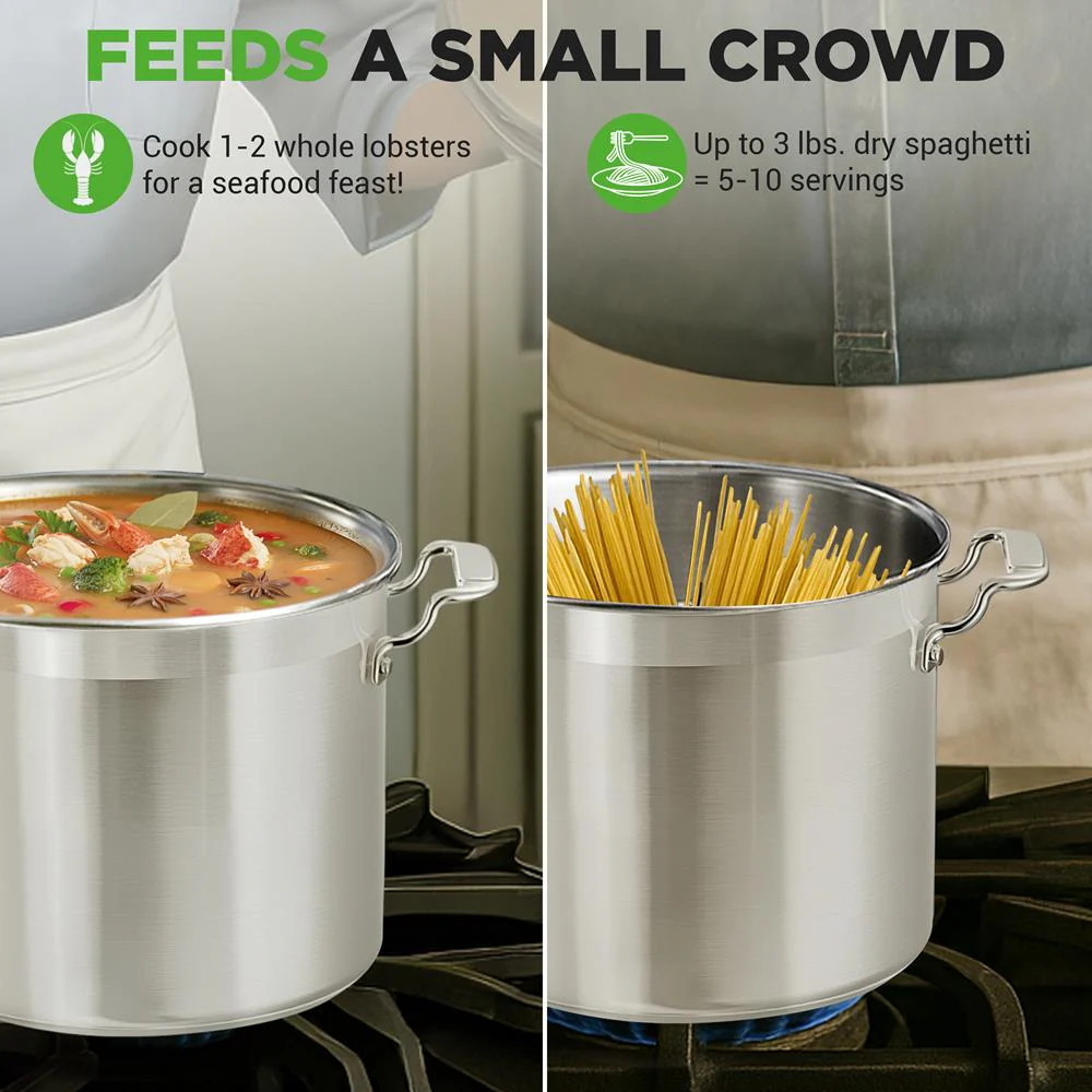 12-Quart Stockpot for Stew & Soup, Induction Compatible, Stainless Steel - Image 4