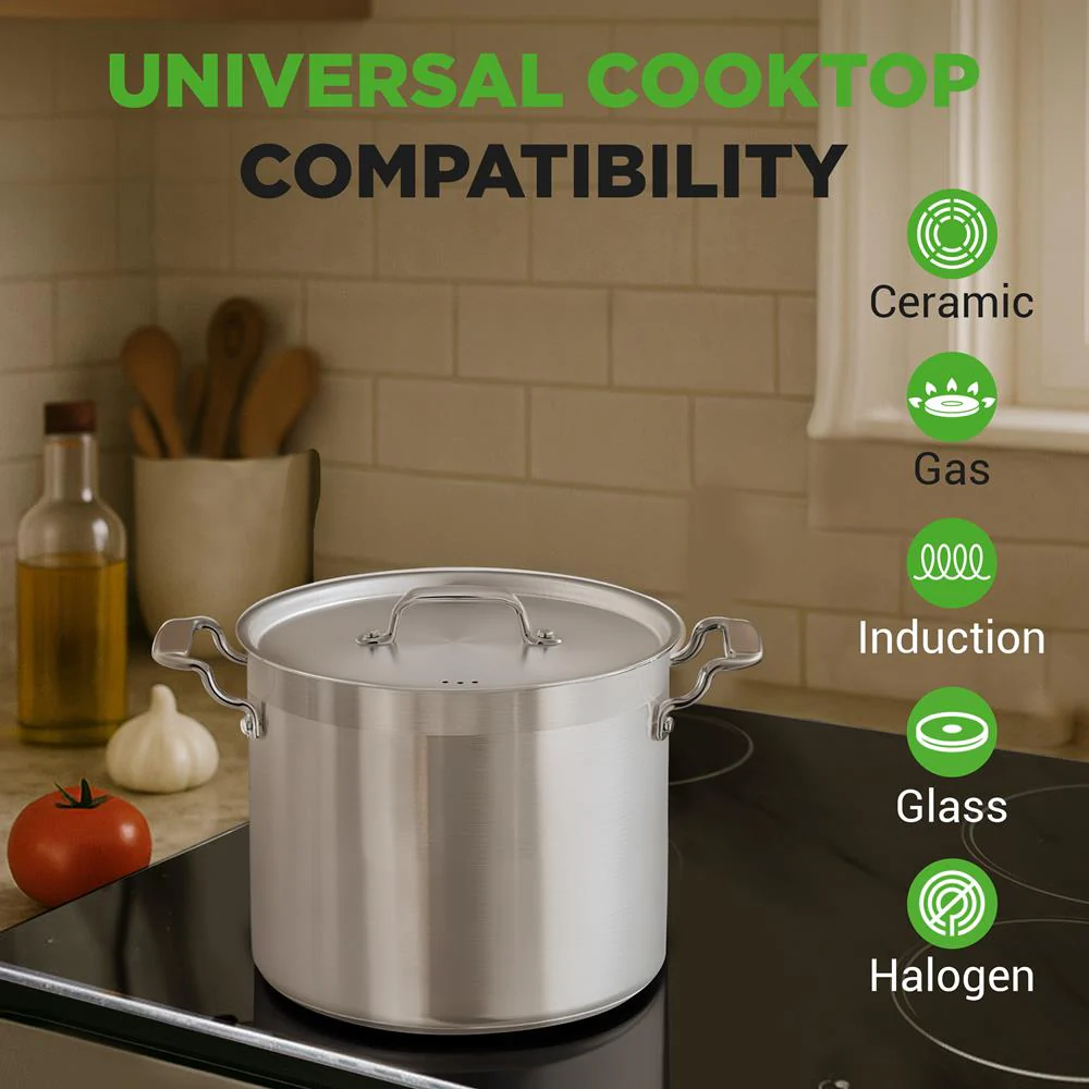 12-Quart Stockpot for Stew & Soup, Induction Compatible, Stainless Steel - Image 7