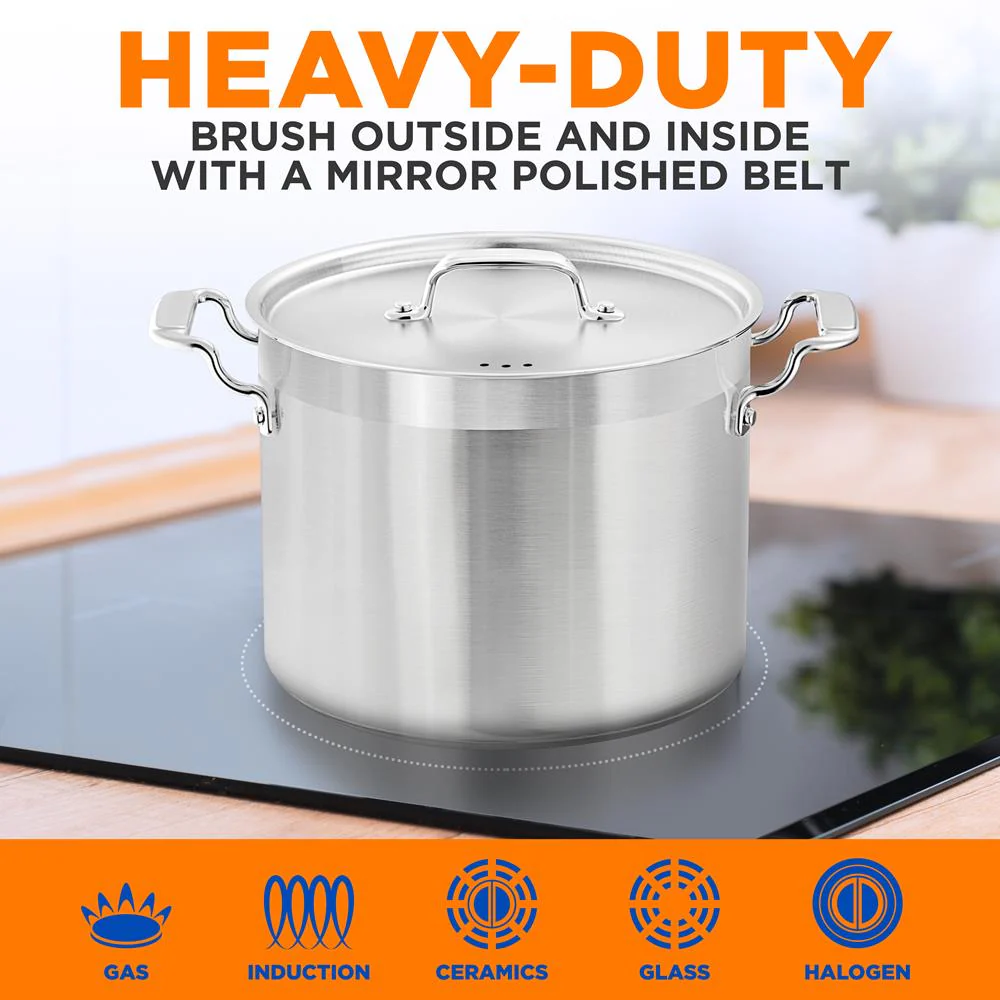 14 Qt Stock Pot - Even Heat, Induction Ready, Stainless Steel - Image 4