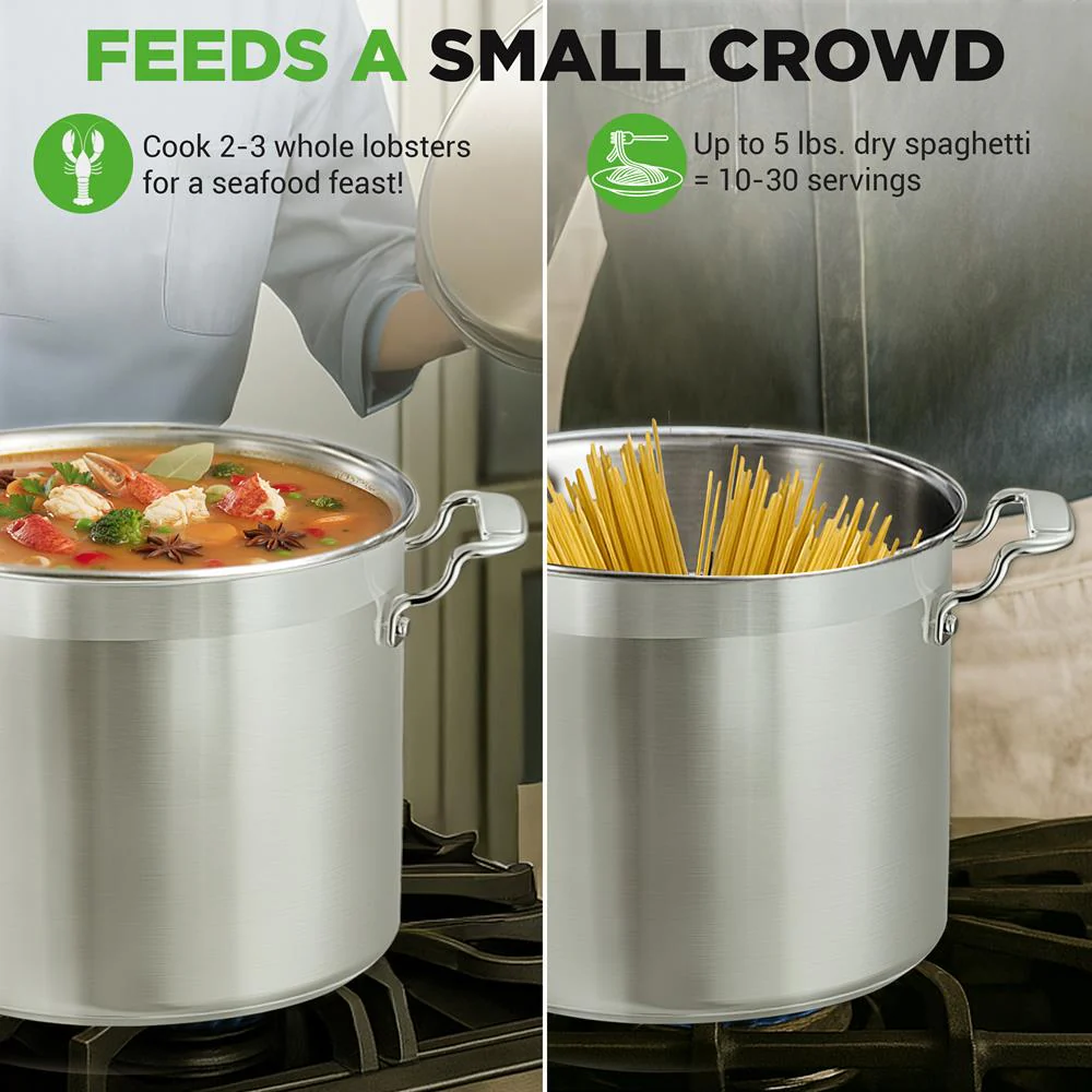 16-Quart Stockpot, Even Heat, Stainless Steel, Induction Compatible - Image 4