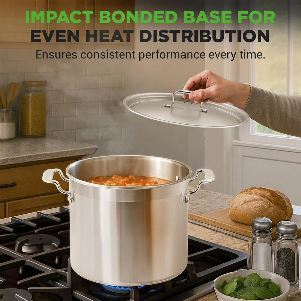 16-Quart Stockpot, Even Heat, Stainless Steel, Induction Compatible - Image 6
