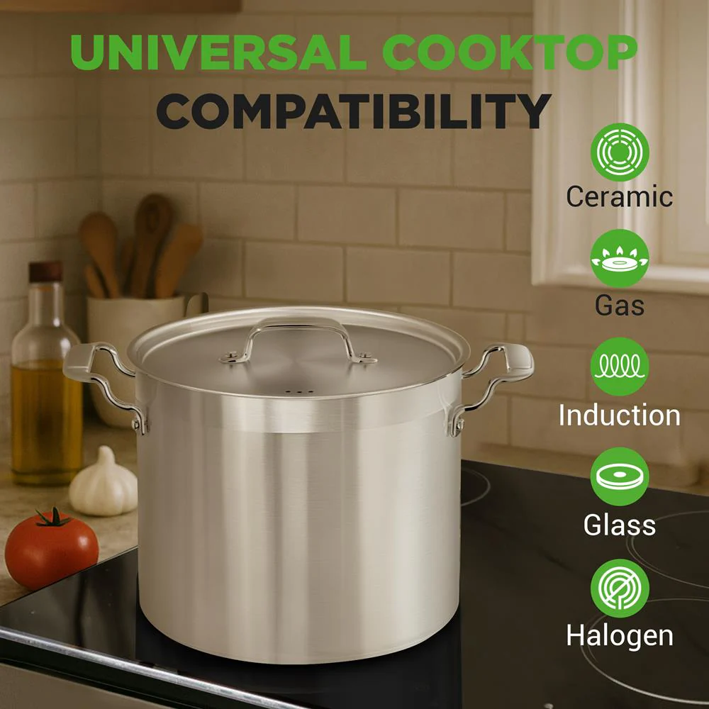 16-Quart Stockpot, Even Heat, Stainless Steel, Induction Compatible - Image 7