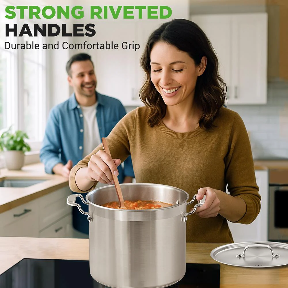 16-Quart Stockpot, Even Heat, Stainless Steel, Induction Compatible - Image 8