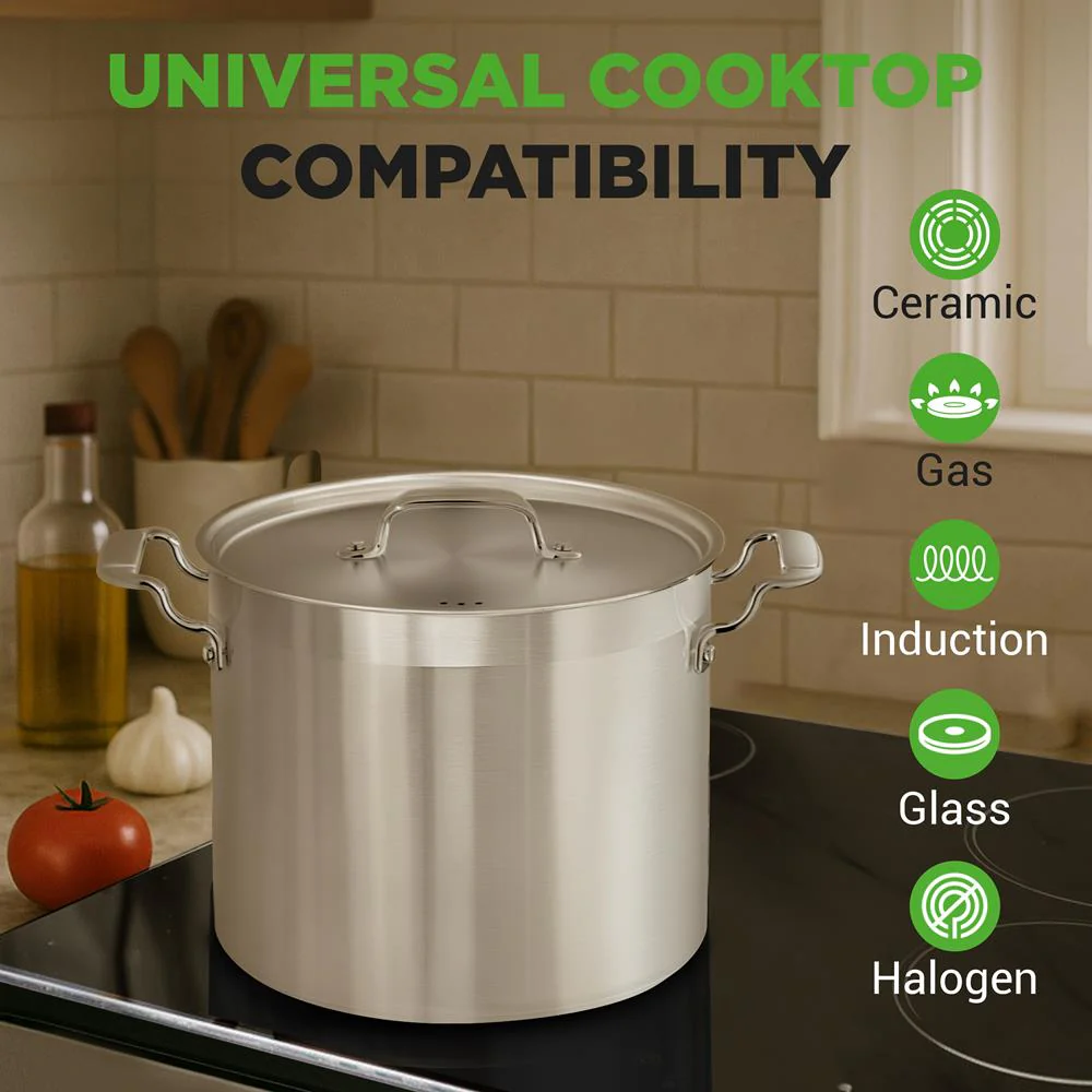 20 Qt Stockpot for Even Heat, Stainless Steel, Induction Compatible - Image 7