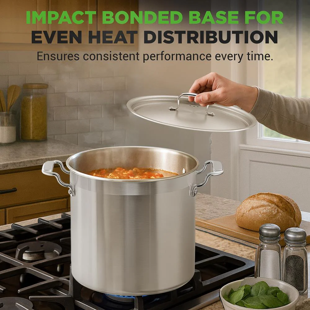 24 Qt Stainless Steel Stockpot, Even Heat, Induction Compatible - Image 6