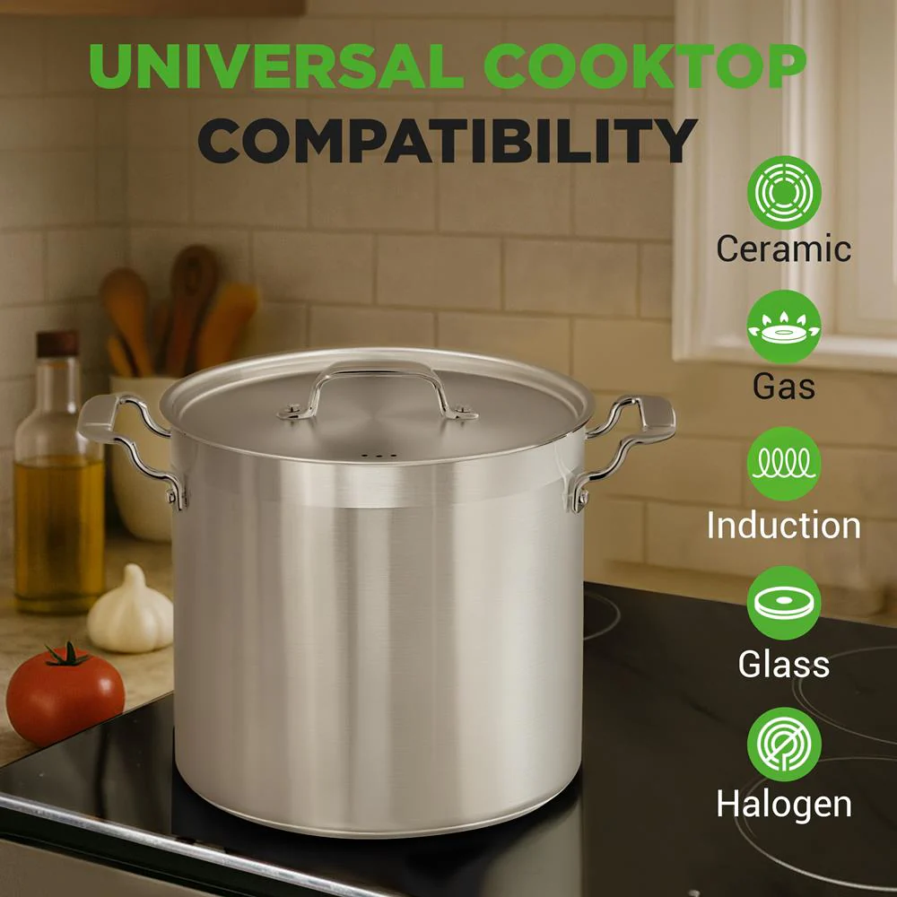 24 Qt Stainless Steel Stockpot, Even Heat, Induction Compatible - Image 7