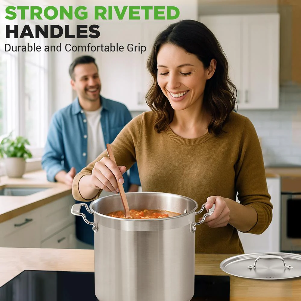 24 Qt Stainless Steel Stockpot, Even Heat, Induction Compatible - Image 8