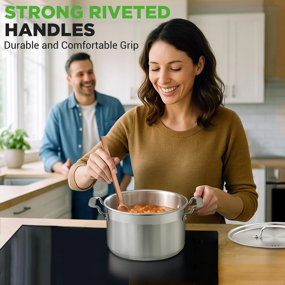 5-Quart Stockpot for Even Heat, Stainless Steel, Induction Compatible - Image 8