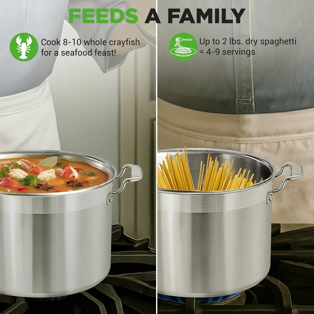 8 Qt Stockpot for Soups & Stews, Induction Safe, Stainless Steel - Image 4