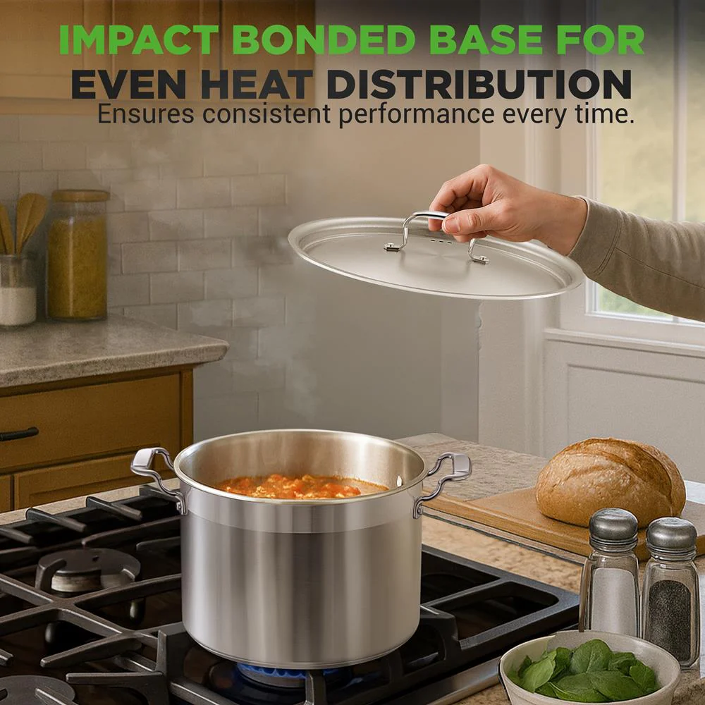 8 Qt Stockpot for Soups & Stews, Induction Safe, Stainless Steel - Image 6