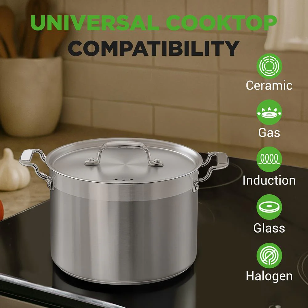 8 Qt Stockpot for Soups & Stews, Induction Safe, Stainless Steel - Image 7