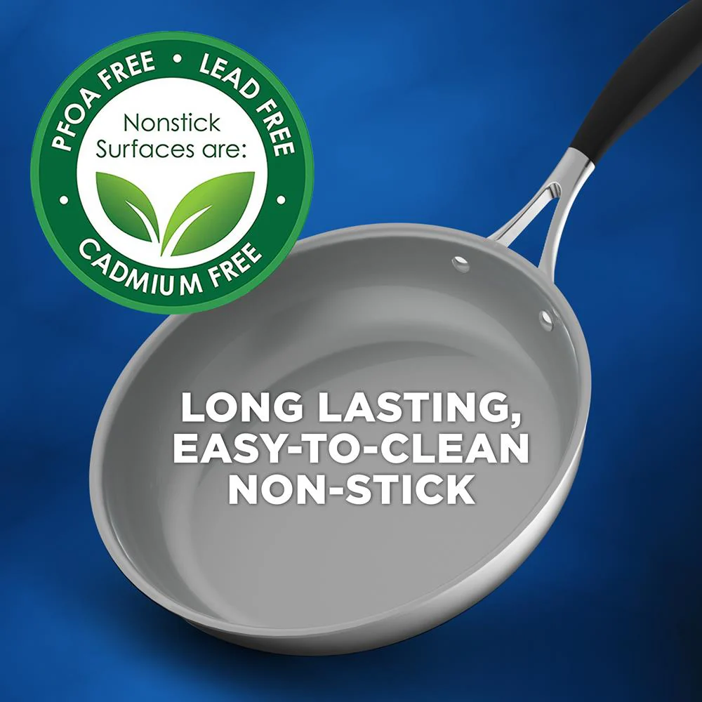 12-Piece Stainless Steel Cookware Set, Non-Stick Ceramic, Even Heat - Image 7