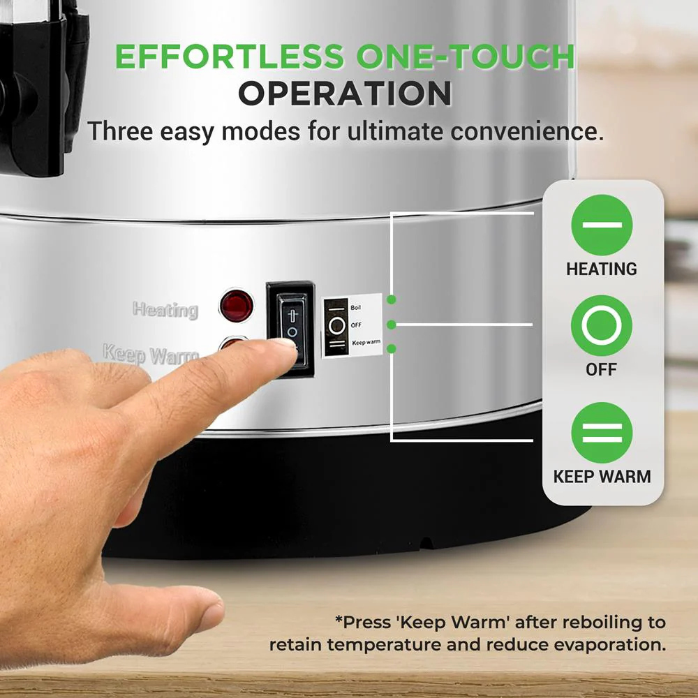 13L Water Boiler & Dispenser, Consistent Heat, Stainless Steel, Silver - Image 3