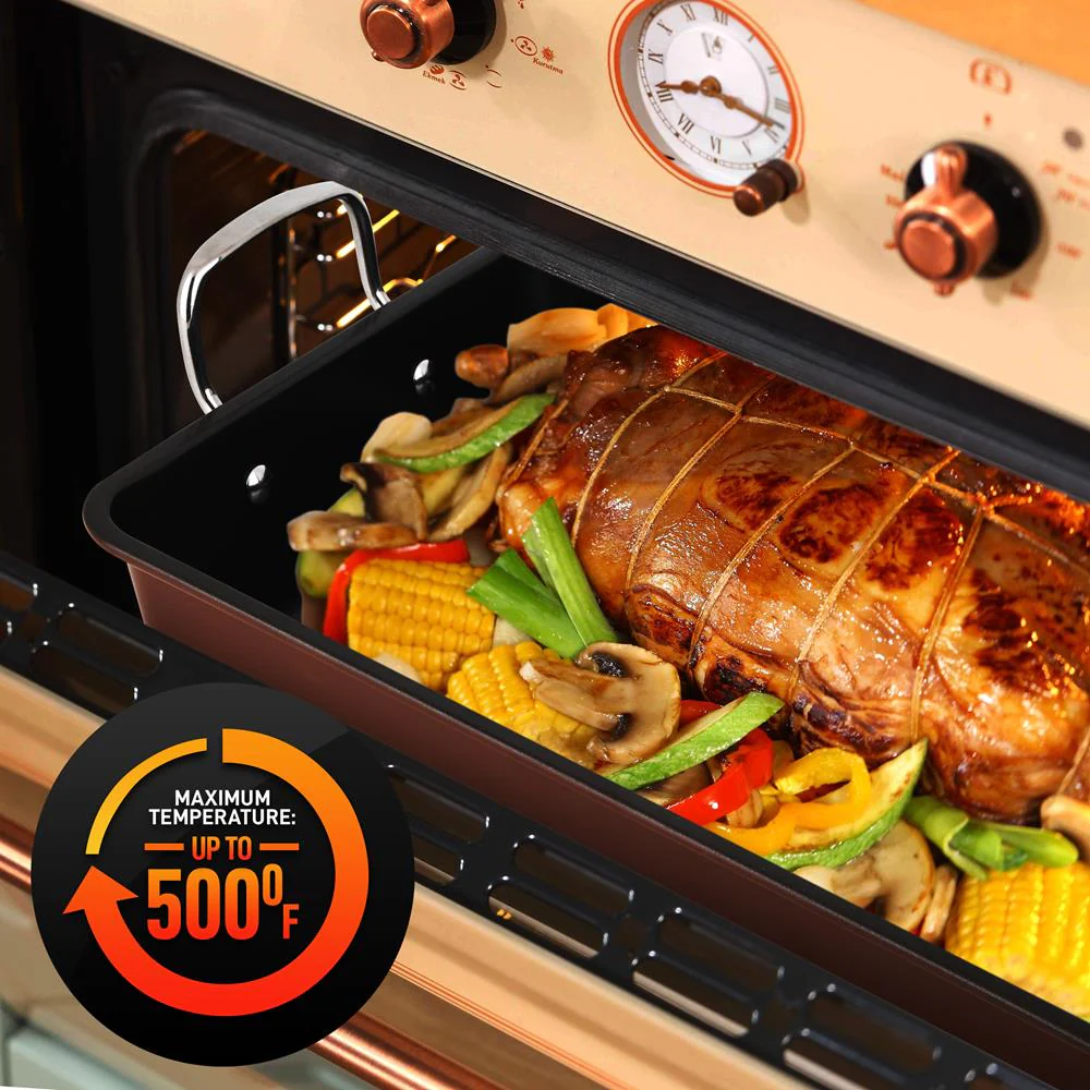 Nonstick Carbon Steel Roasting Pan With Wire Handle - Image 5