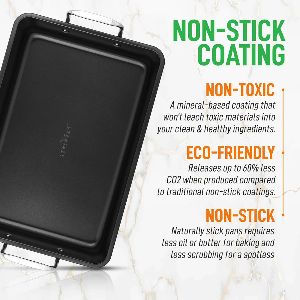 Nonstick Carbon Steel Roasting Pan With Wire Handle - Image 6