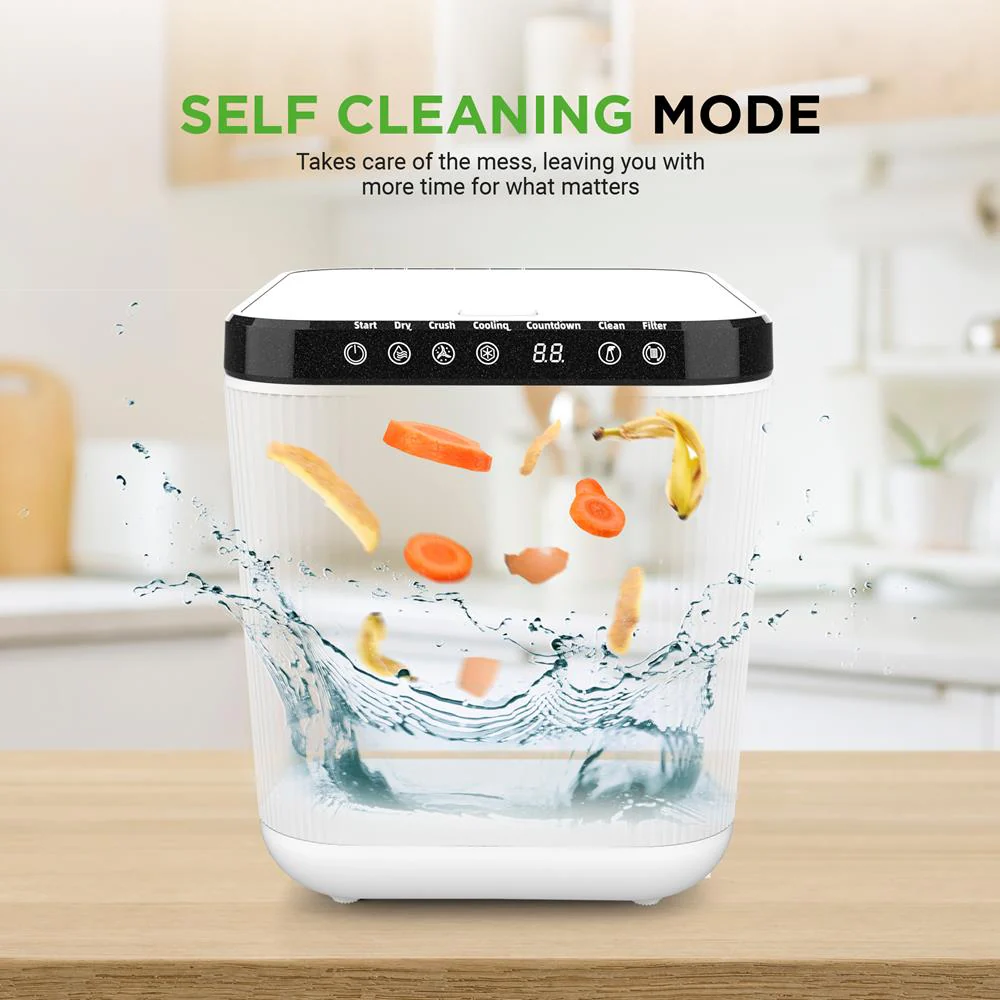 3L Electric Kitchen Composter - Odorless, Automatic, White - Image 3