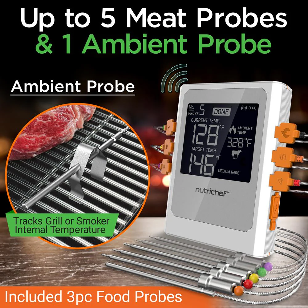 Wireless Meat Thermometer, Remote Alerts, 2 Stainless Probes, Digital Display - Image 4