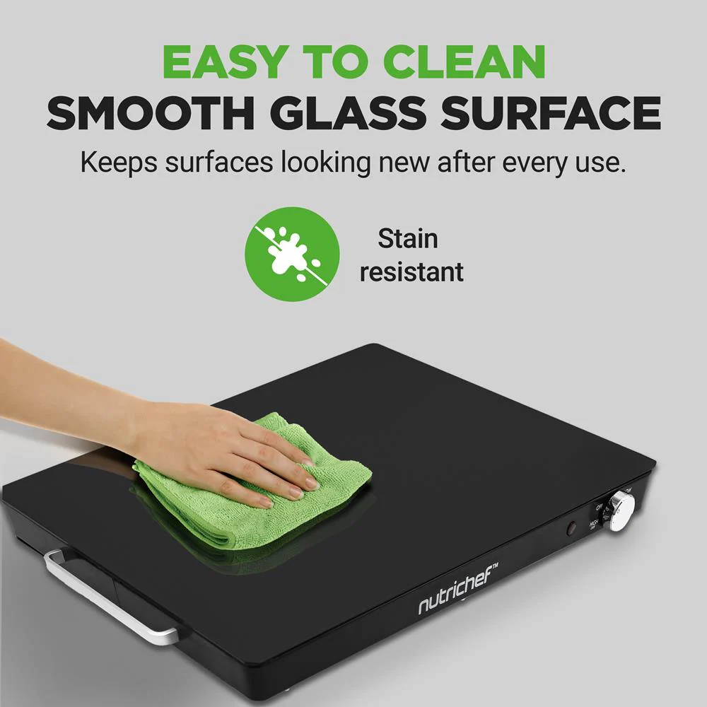 Electric Warming Tray Keeps Food Warm Glass Surface Adjustable Temp - Image 7