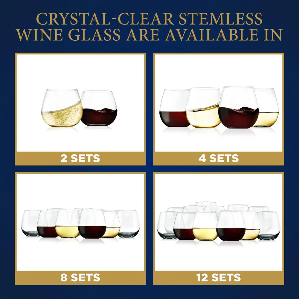 Stemless Wine Glasses Set of 4 - Elegant Crystal, Shatter-Resistant, Clear - Image 9