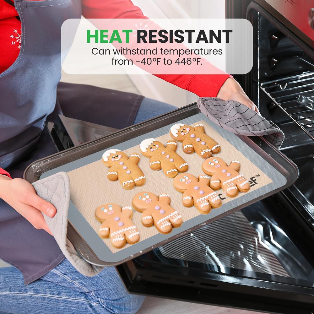 Silicone Baking Mats - Nonstick Reusable Food-Grade - Oven Safe - Grey - Image 4