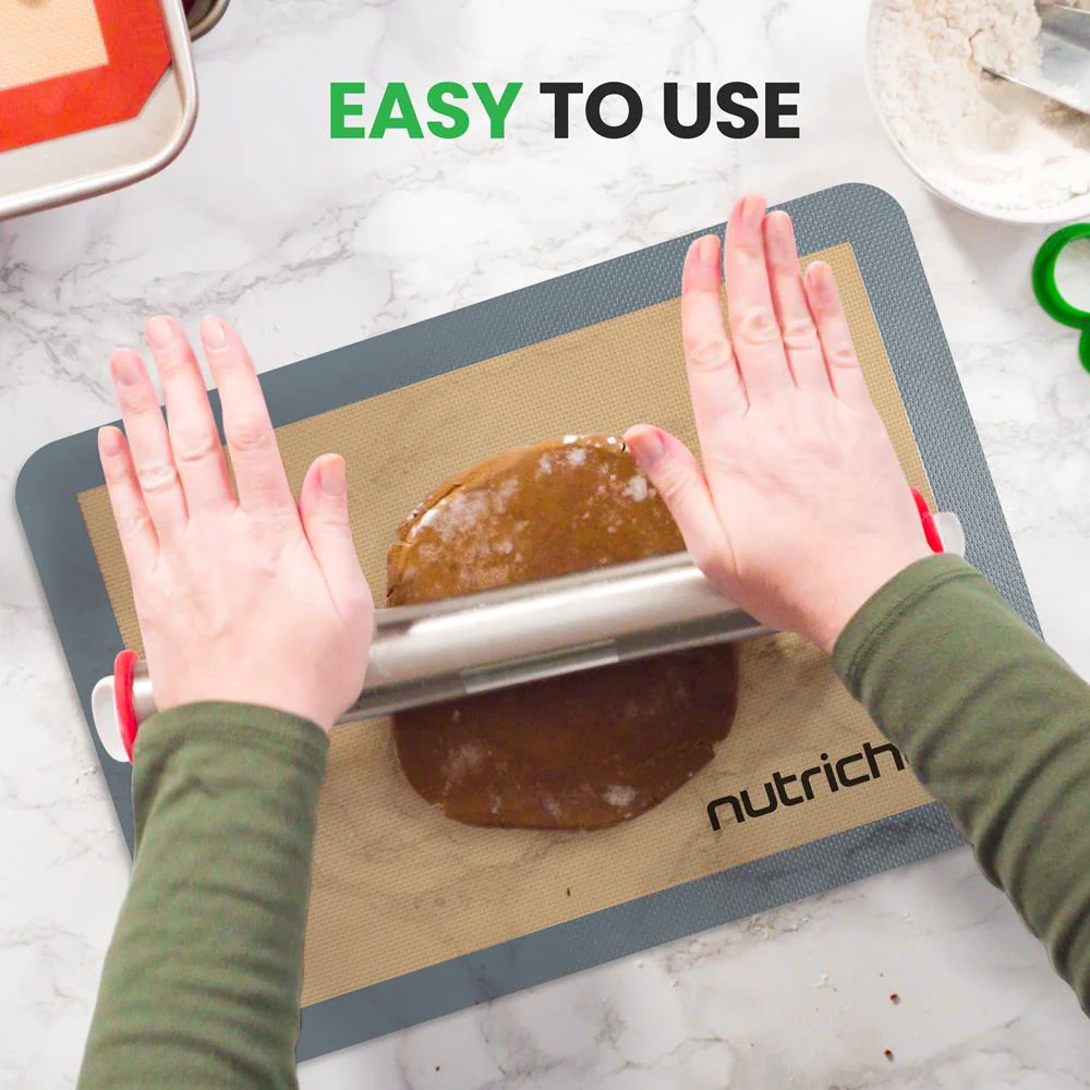 Silicone Baking Mats - Nonstick Reusable Food-Grade - Oven Safe - Grey - Image 6