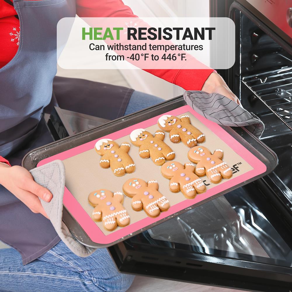 Silicone Baking Mats - Nonstick Reusable Food-Grade - Pink - Image 4