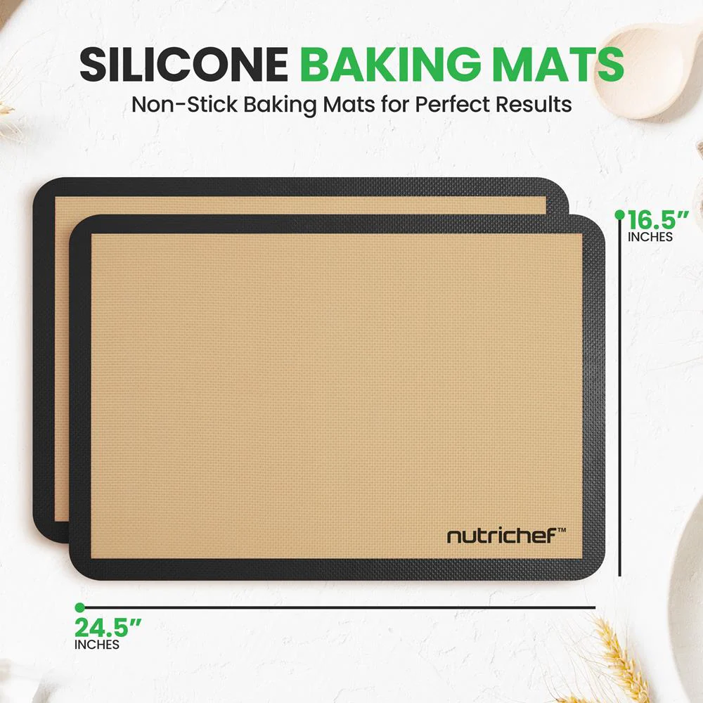 Silicone Baking Mats, Non-stick, Food-Grade, Oven-Safe to 480°F, 2 Pack - Image 2